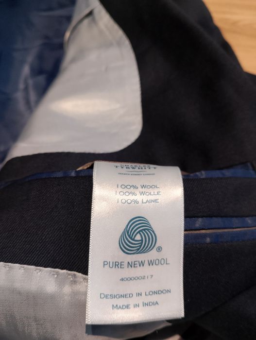 Granatowa Wełniana Męska Marynarka Charles Tyrwhitt  Slim Fit