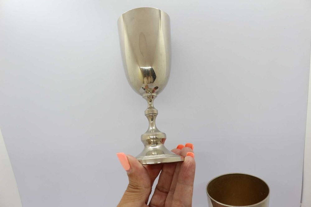 2 Copos com pé marcados EPNS em Prata Estrangeira