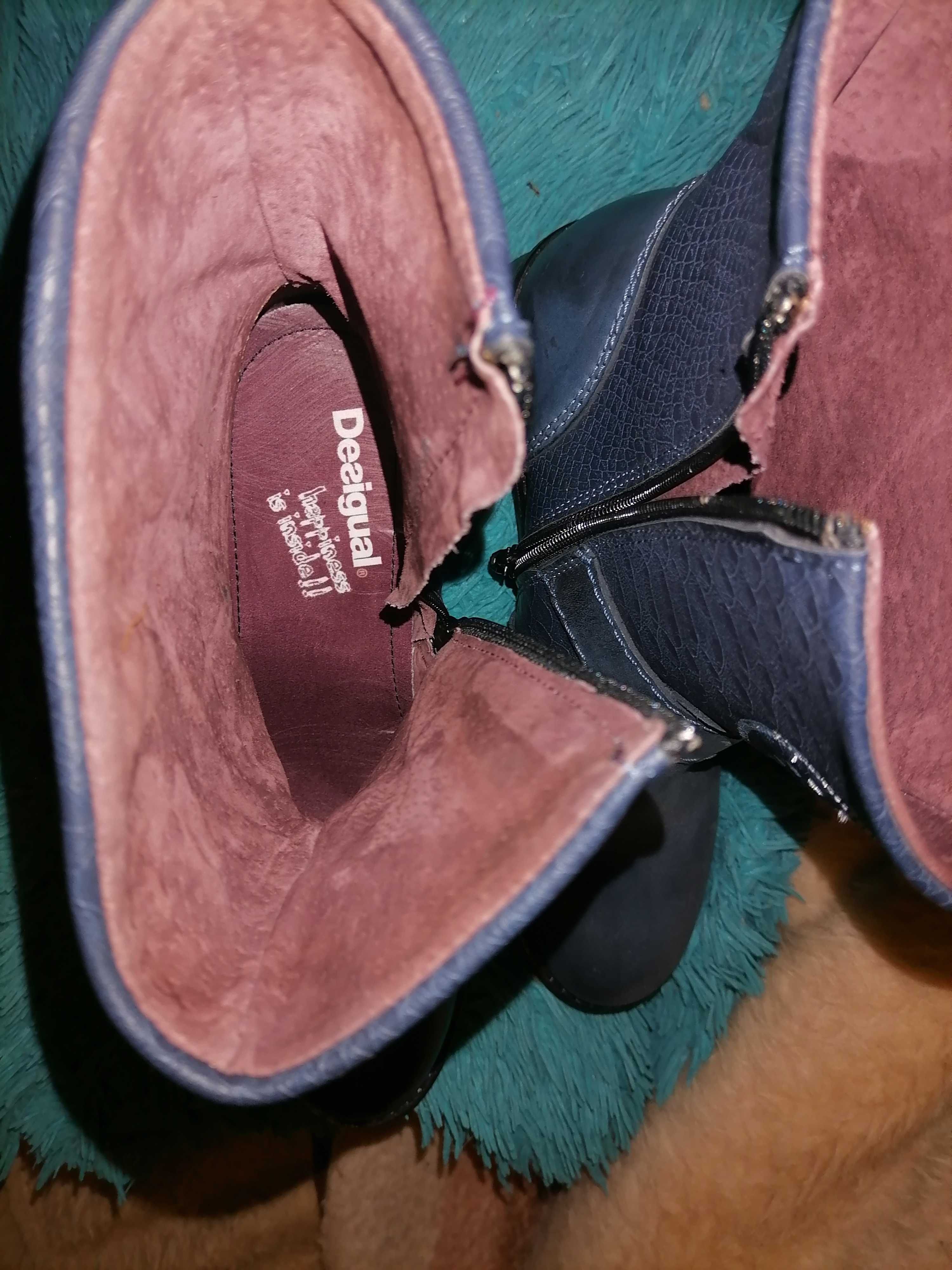 Buty Botki Firmy Desigual Rozmiar 39 Skóra naturalna Nowe