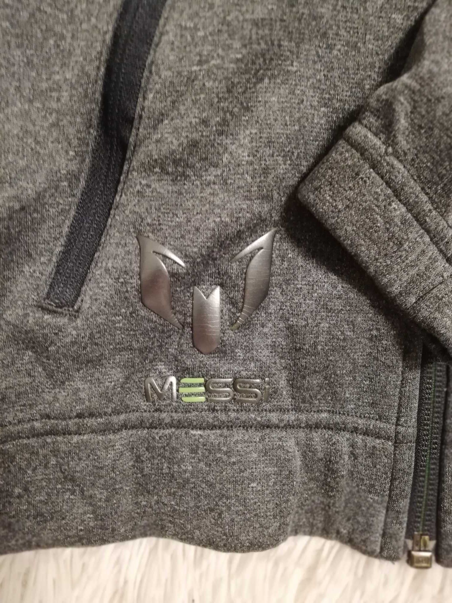 bluza Adidas Messi 128 na 7 8 lat szara z kapturem bluza Messi 128