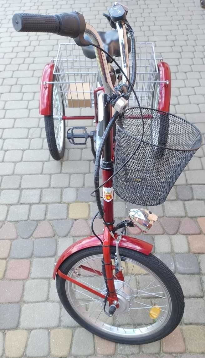 Rower trójkołowy elektryczny 3-biegowy rehabilitacyjny TOLEK