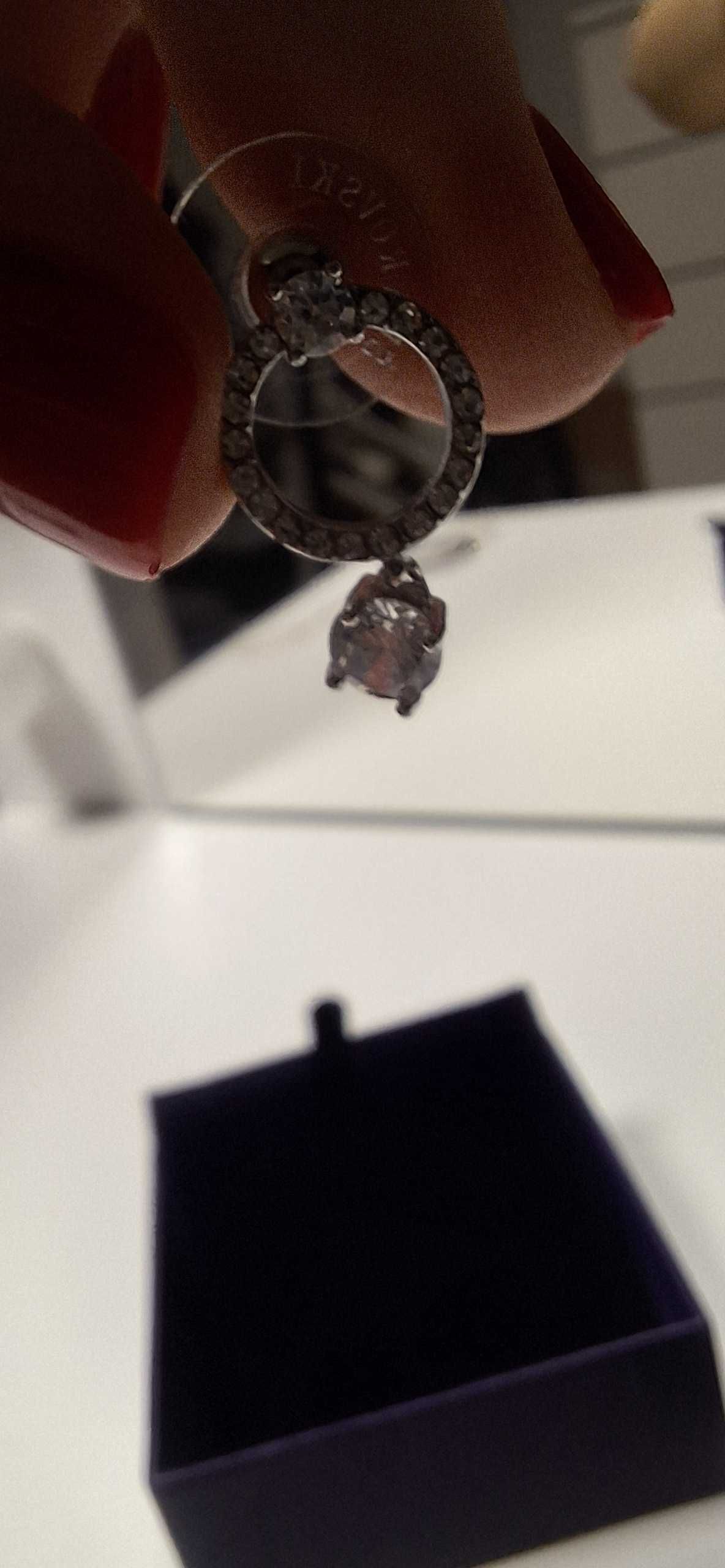 Kolczyki kreole Constella wiszace srebrne swarovski