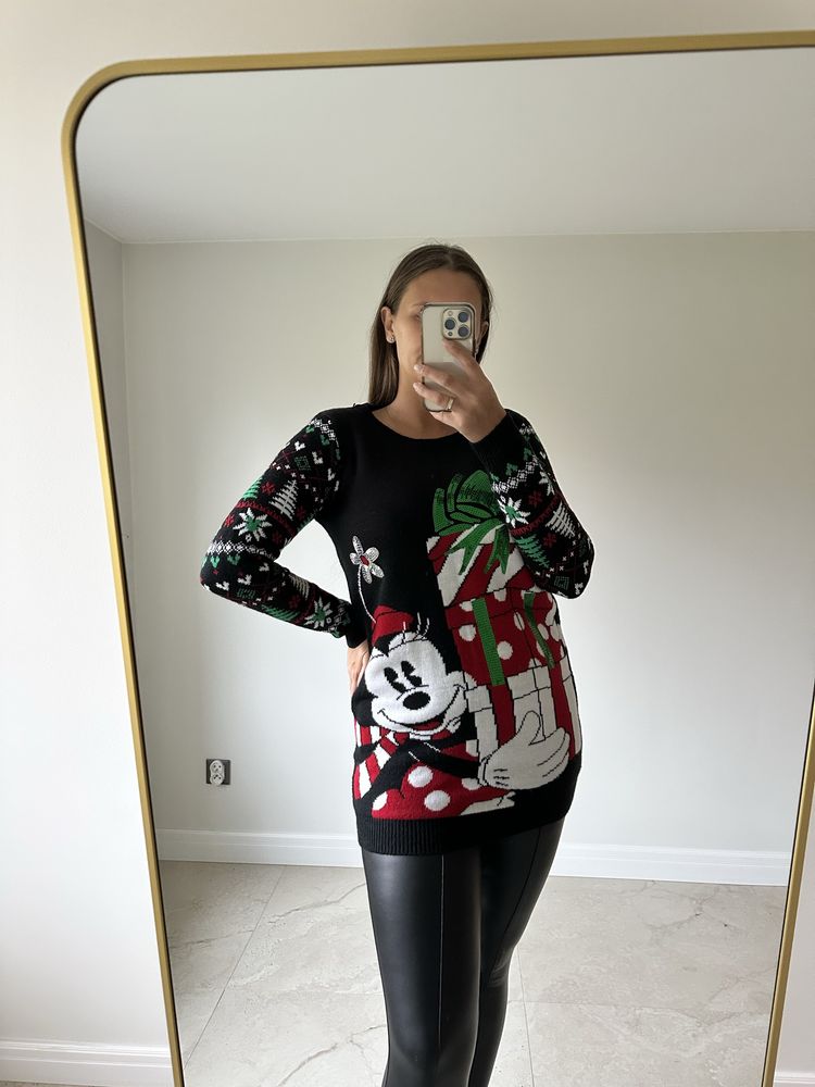 Sweterek swiąteczny rozmiar 38 Disney minnie mouse sesja święta