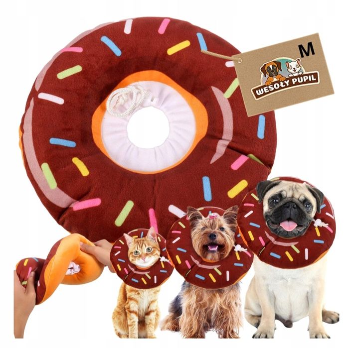 Miękki pluszowy kołnierz DLA KOTA PSA DONUT