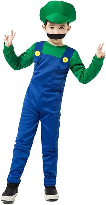 Kostium Mario Luigi dla Chłopca z Akcesoriami Rozmiar L 125-135Cm