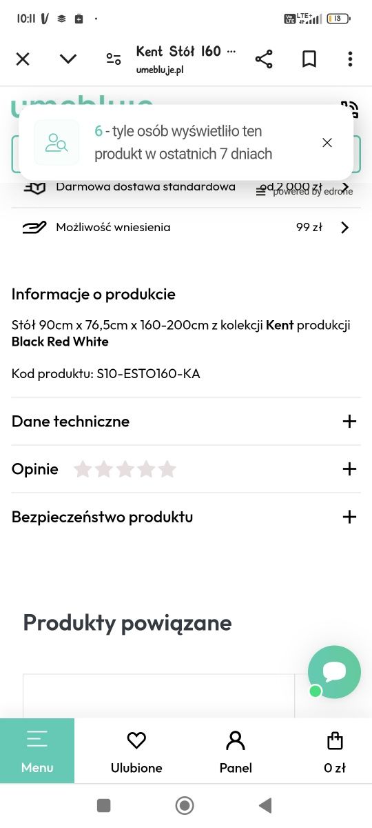 Stół z krzesłami Kent BRW