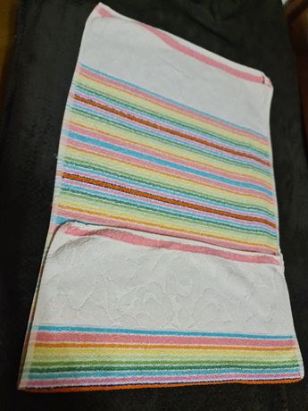 Ręcznik do twarzy ręcznik do rąk ręcznik biały z kolorowymi paskami