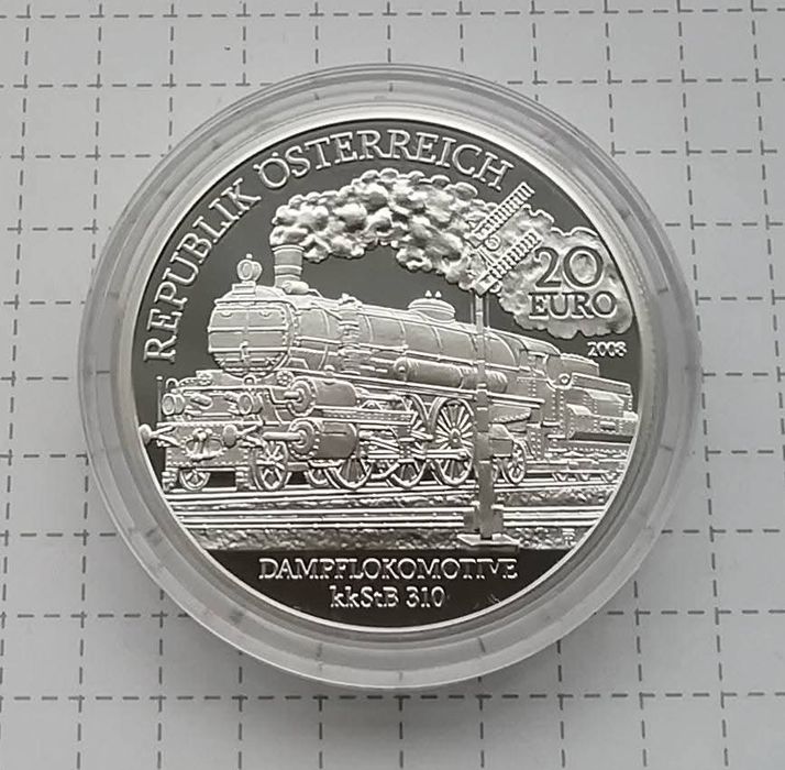 Австрія 20 євро 2008 р. СРІБЛО. ПРУФ. Віденський північний вокзал