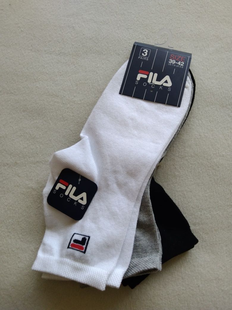 Fila skarpety skarpetki 39 40 białe szare czarne 41 42 trzypak