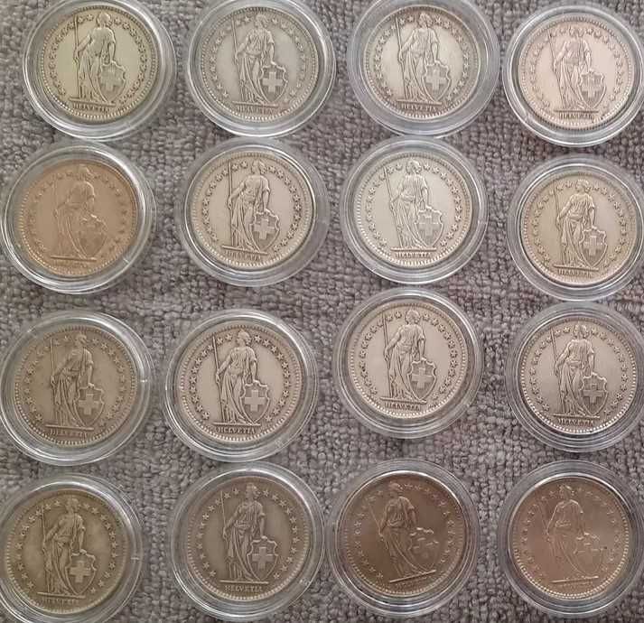 20 monet srebrnych  2 franki Szwajcaria