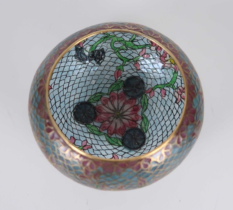 Taça Chinese plique-a-jour transparency enamel