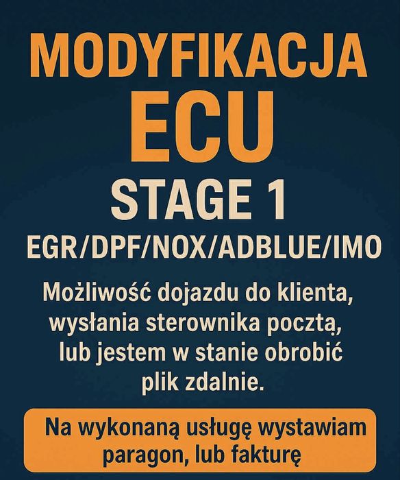 Modyfikacja ECU – Stage 1 / EGR / DPF / NOX / AdBlue / IMO