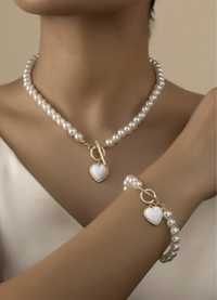 Biżuteria - komplet z pereł