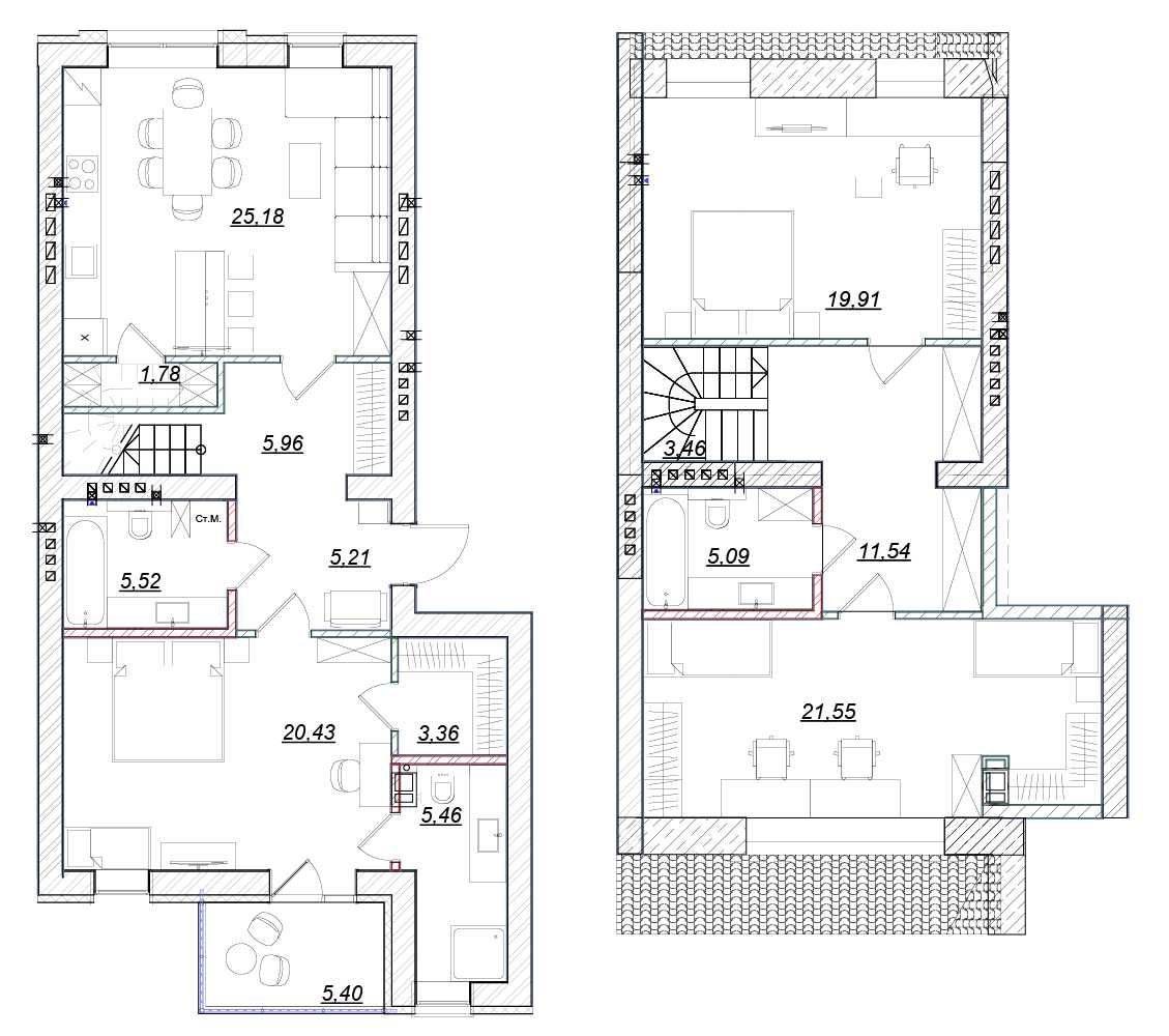 Простора дворівнева 3-кімн. 134м2, ЖК Desna Park, перша (здана) черга