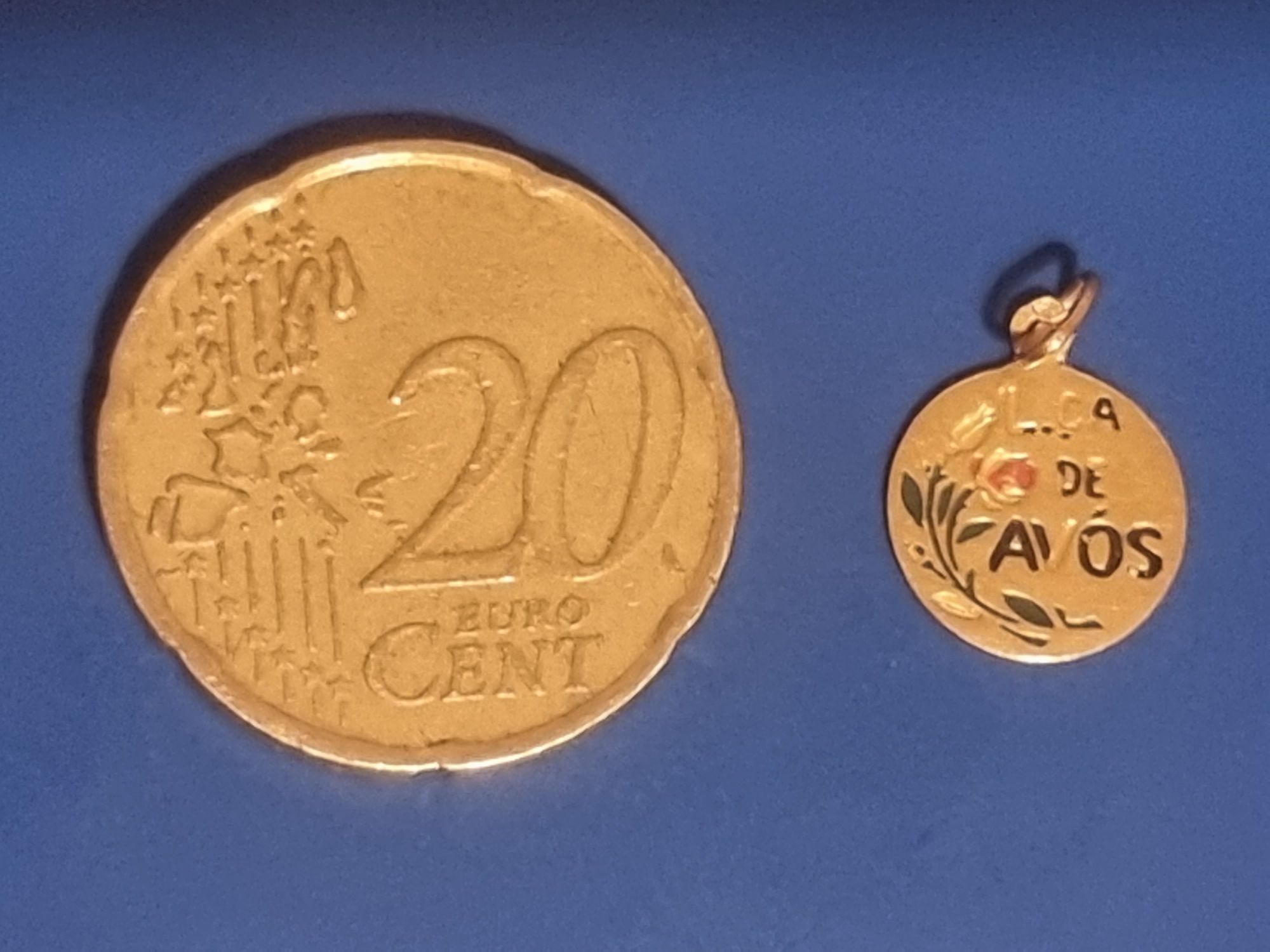 Medalha lembrança de avós ouro 19,2 k