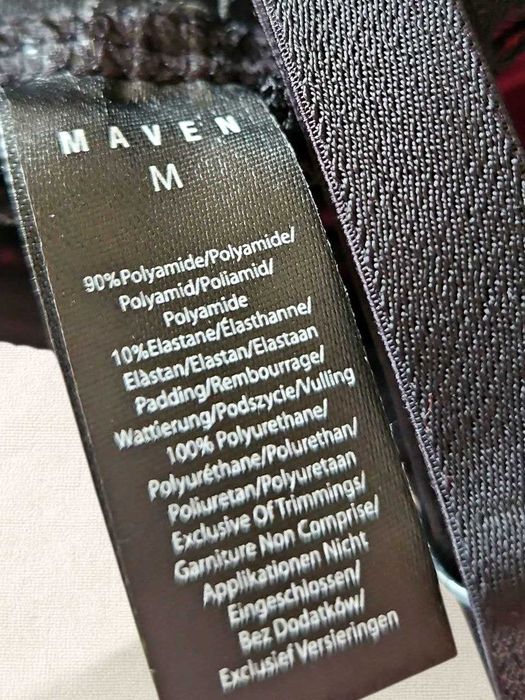 Комплект кружевных бюстгальтеров MAVEN, 2 шт чёрный и малиновый