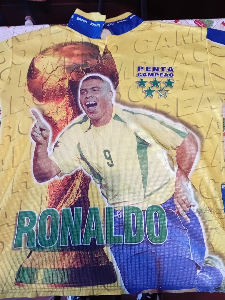 Camisola retro ronaldo pentacampeão selecção brasileira