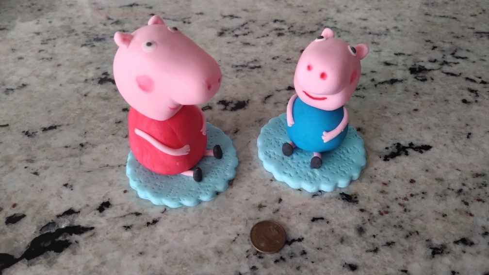 Świnka Peppa George figurki z masy cukrowej na tort