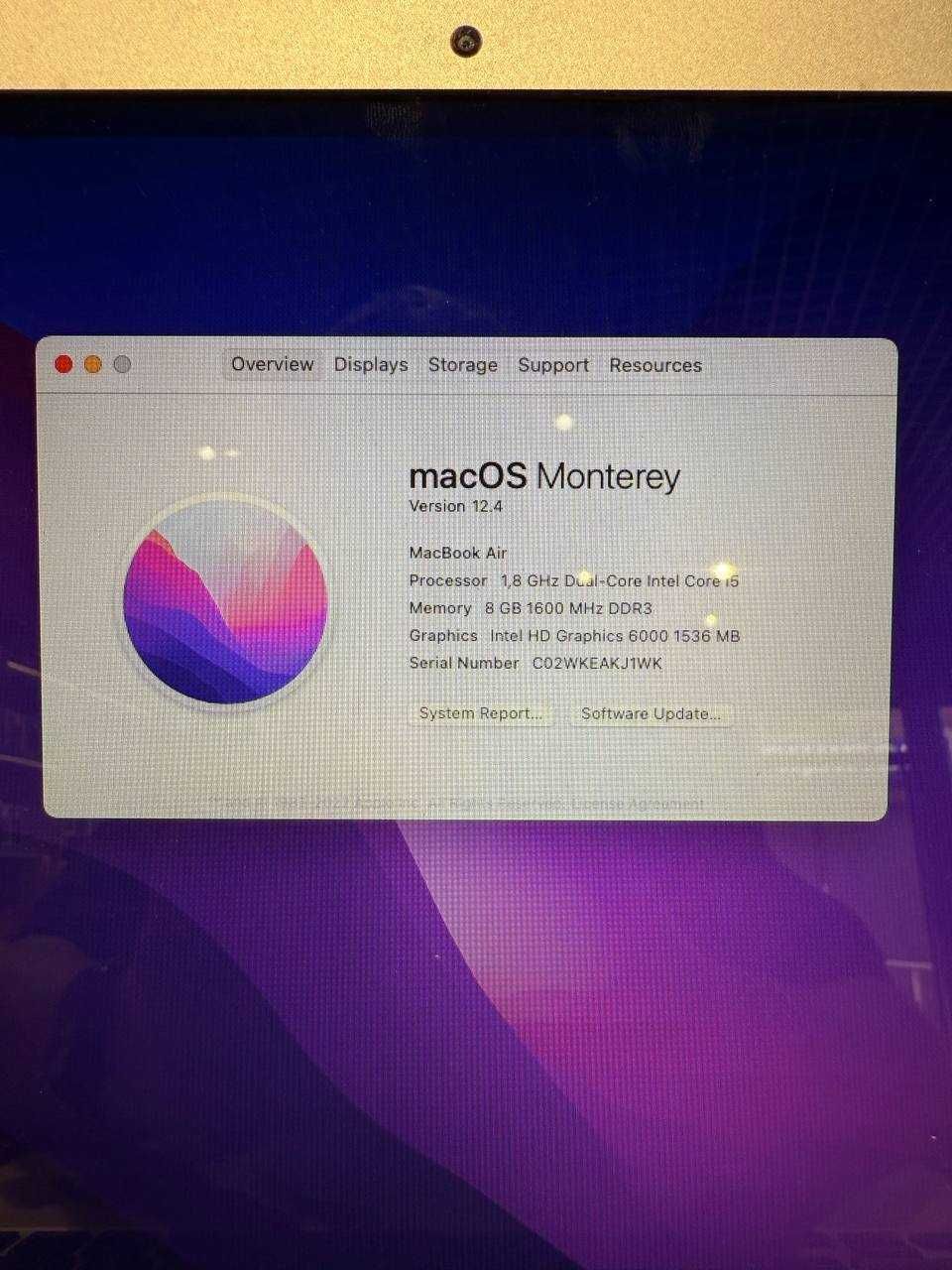MacBook Air 2017 i5 8/128gb (522 цикла) Apple/Магазин/Гарантія