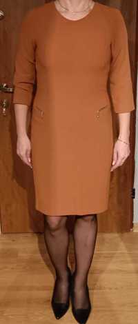 sukienka biurowa, ruda, rozmiar 38