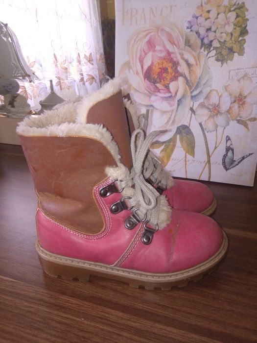 Ботинки зимние девочке, 29р. ст.18см, кожа, черевики, чоботи