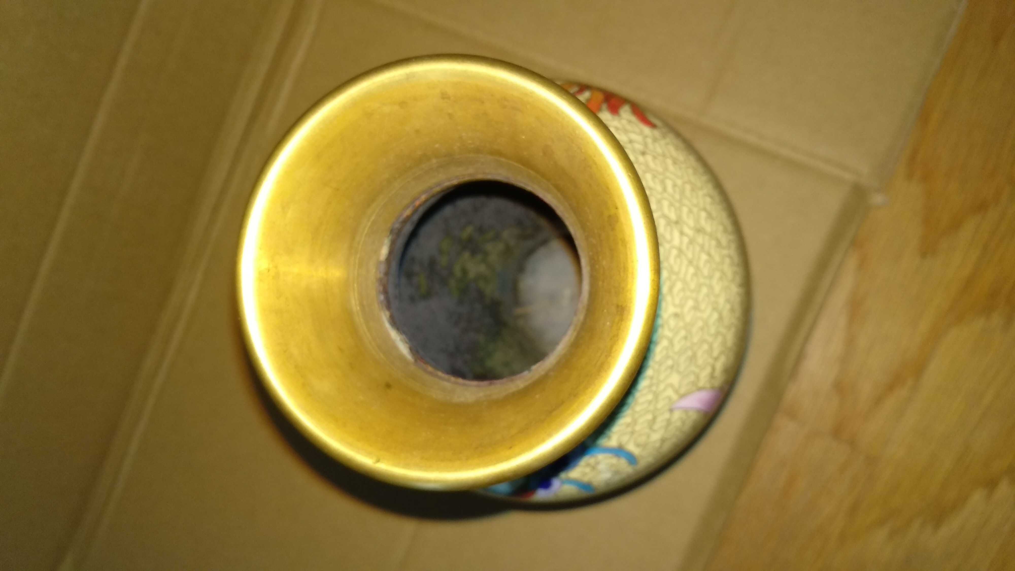 Jarra e taça de cloisonné década de 1950