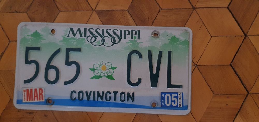 Mississippi tablica rejestracyjna USA oryginal