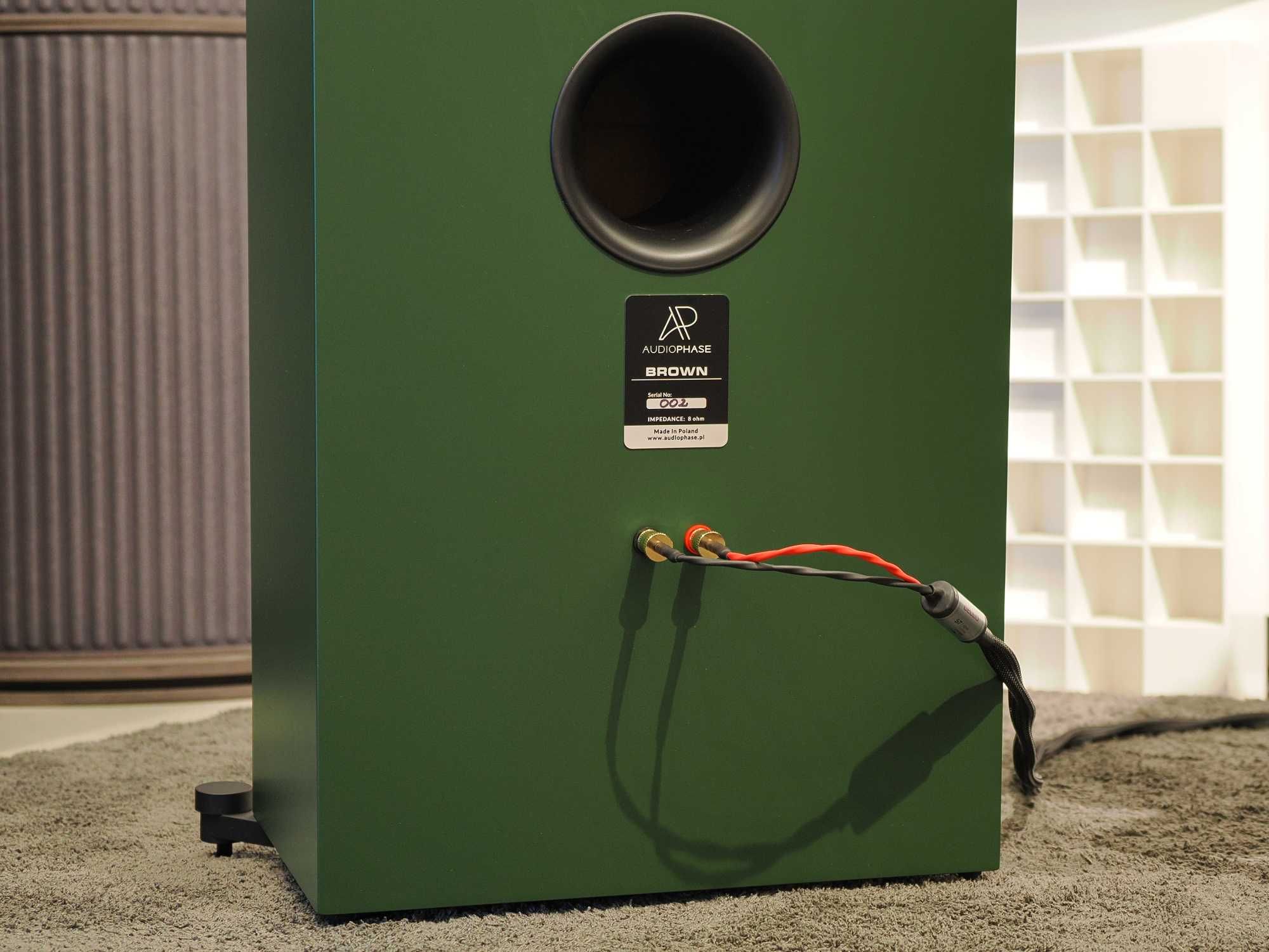 AudioPhase Brown polskie kolumny wysokoskuteczne do lampy nowe OUTLET
