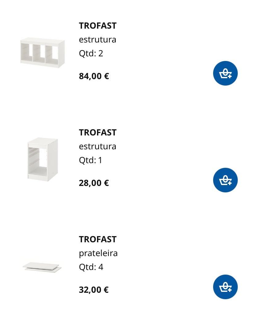 Trofast ikea 2 modulos e prateleiras - Como novos