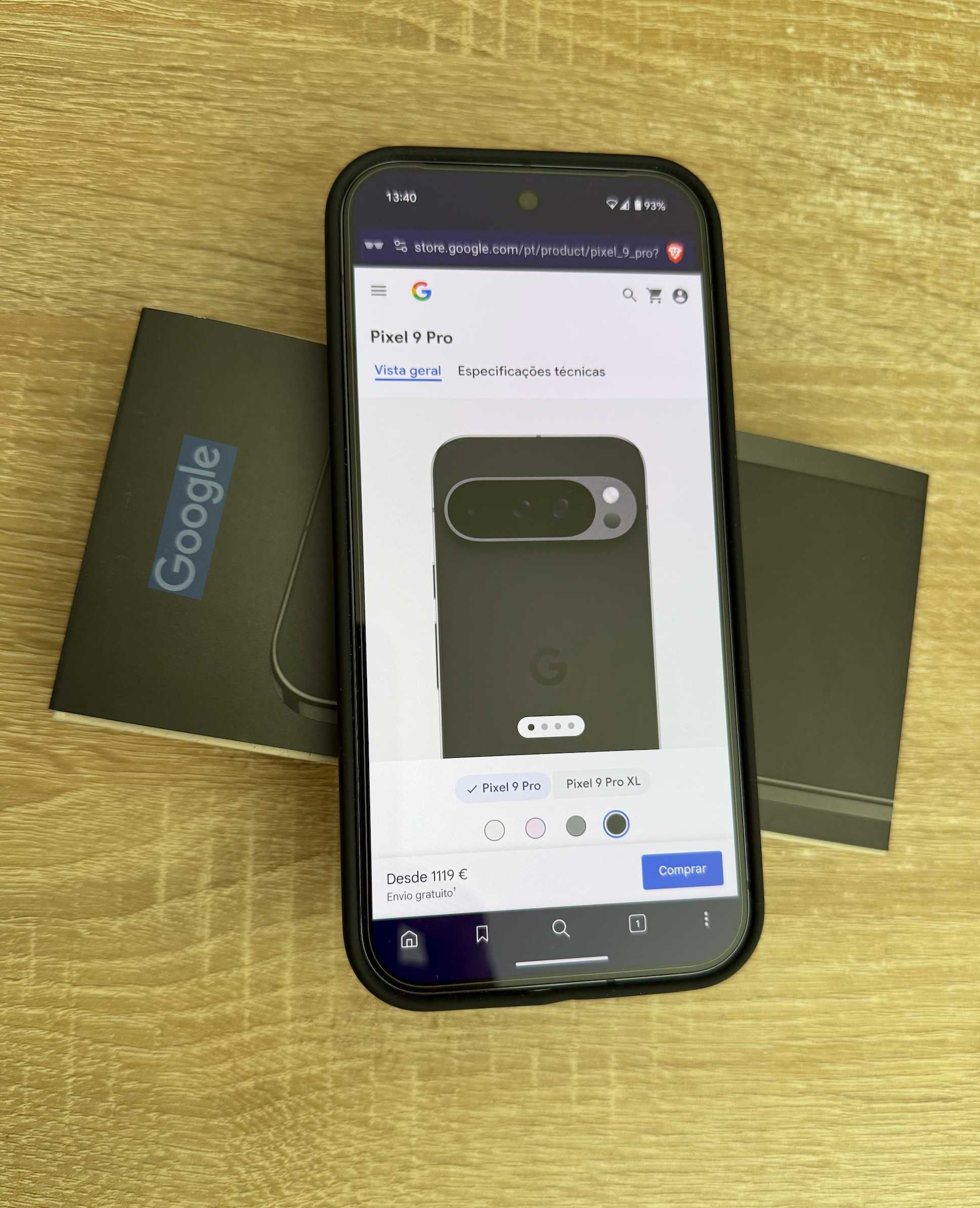 Google Pixel 9 Pro Obsidiana 256 GB novo, capa, película e garantia