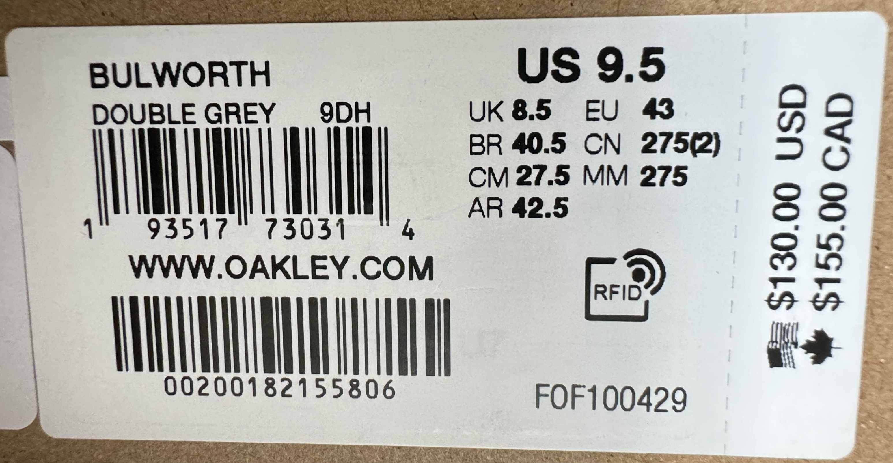 Кроссовки новые Oakley Bulworth Размер 43-44 из США