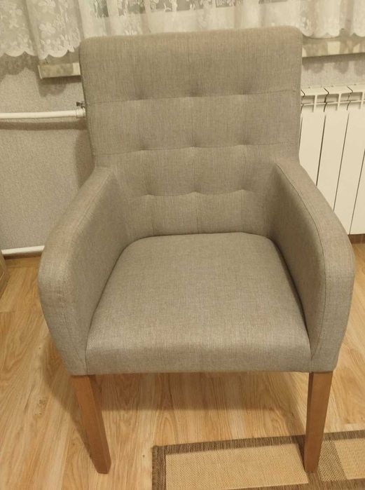 Fotel Krzesło tapicerowane kolor beżowy