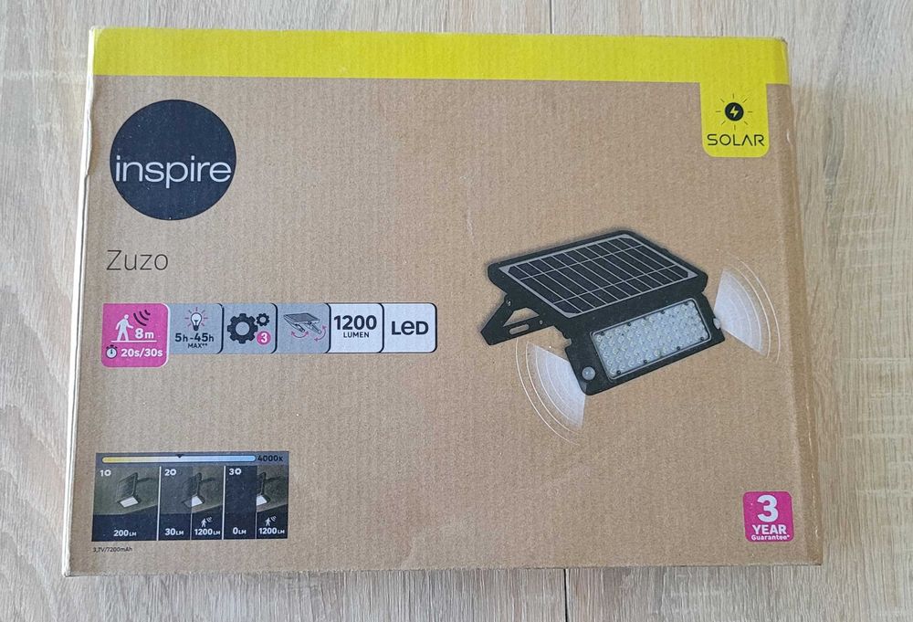 Naświetlacz solarny Zuzo czarny IP44 Led Inspire