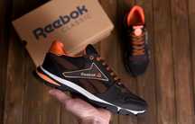 Мужские кроссовки Reebok кожаные коричневые, летние, дышащие