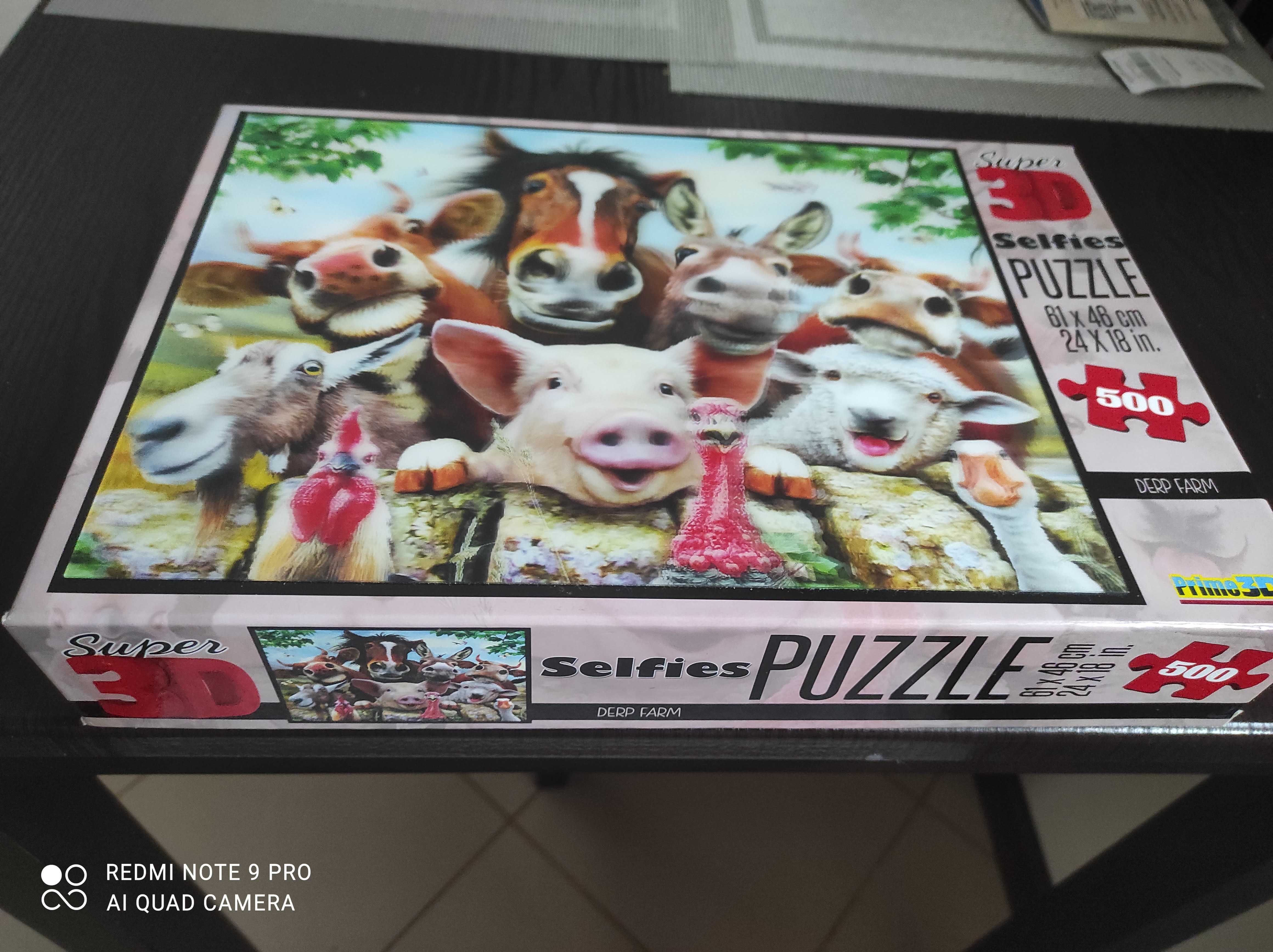 Пазли Super 3D Selfies Puzzle, 500 шт. 61х48 cm, 24х18 in. Нові.