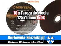 10 x Tarcza do cięcia 125 x 1,0 mm Inox MT70 Montero