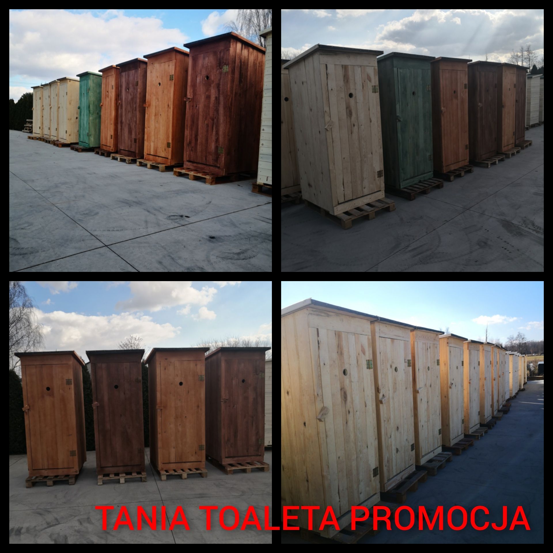 Toaleta Drewniana HEBLOWANA WC Wychodek Ustęp Szalet Promocja WC