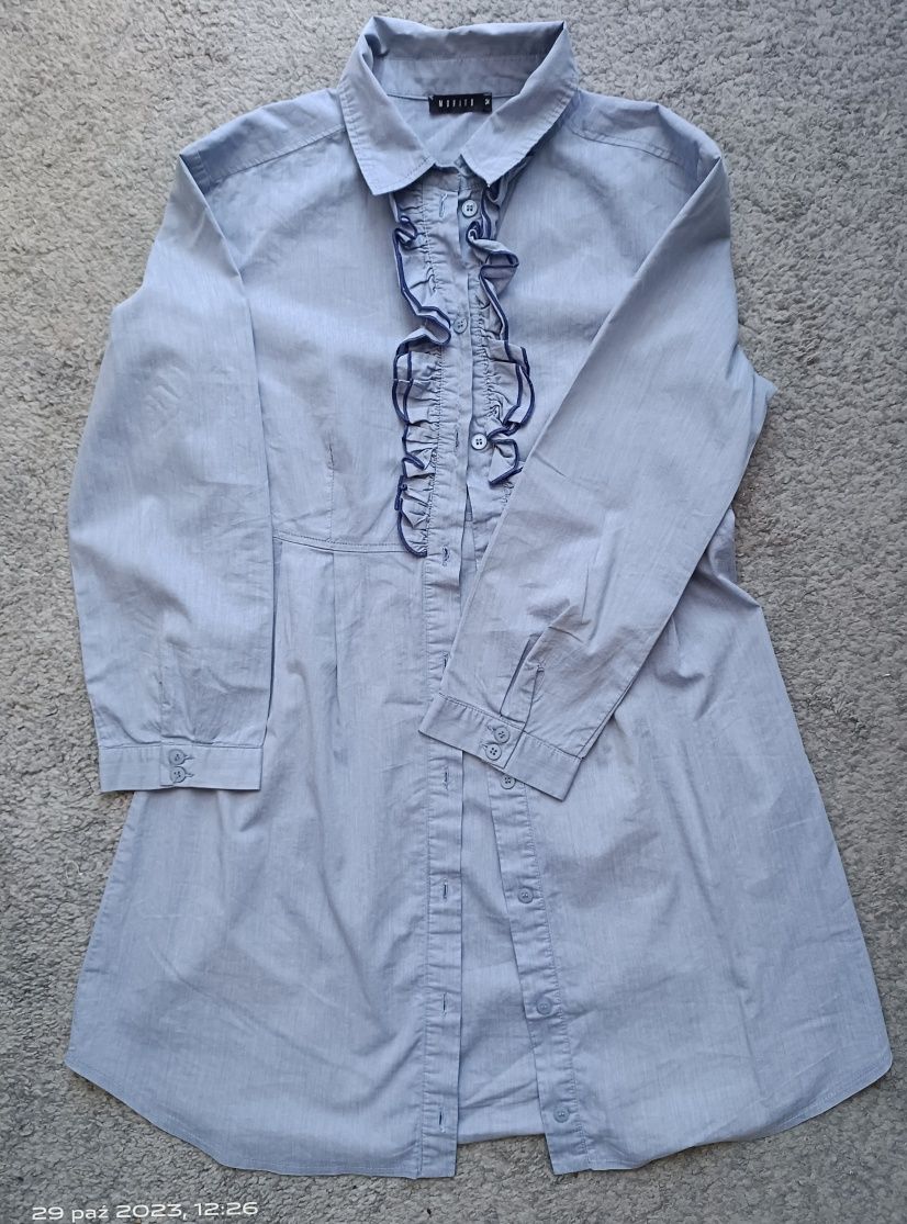 Elegancka tunika z żabotem xs