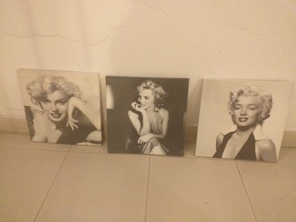 Quadro a preto e branco da Merylin Monroe