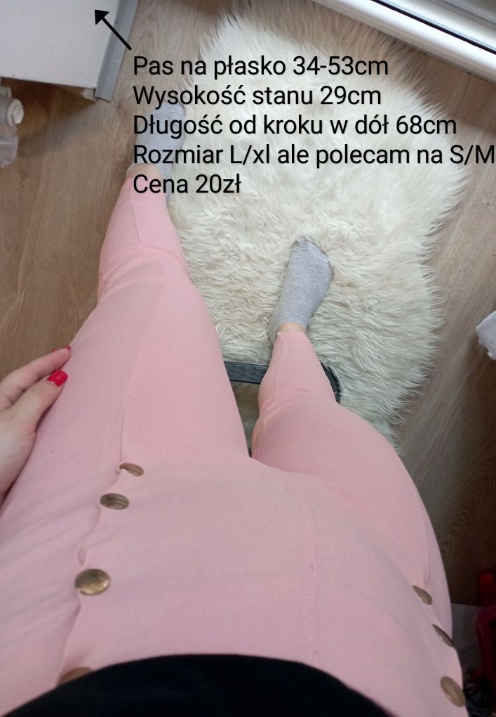 Różowe spodnie rozmiar S/M