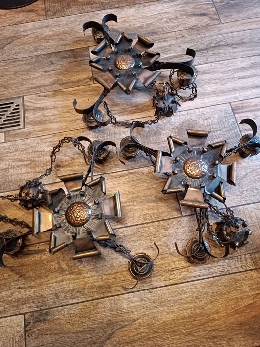 Stare lampy sufitowe 3szt antyk PRL loft retro vintage rustykalne hit