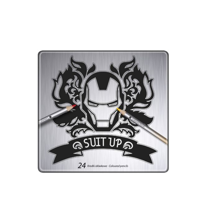 Kredki Ołówkowe Okrągłe Disney 100 24 Kolory Metalowe Pudełko Patio