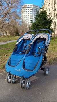 wózek spacerówka podwójny baby jogger city mini double niebieski