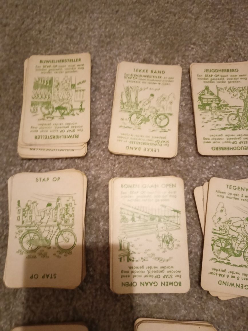 Karty do gry holenderskie Stap Op gra karciana rowerowa stare vintage