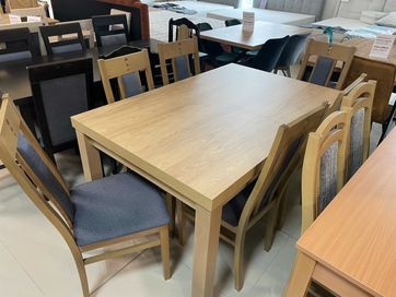 (18K) Stół rozkładany hikora naturalna + 6 krzeseł 1199 zł