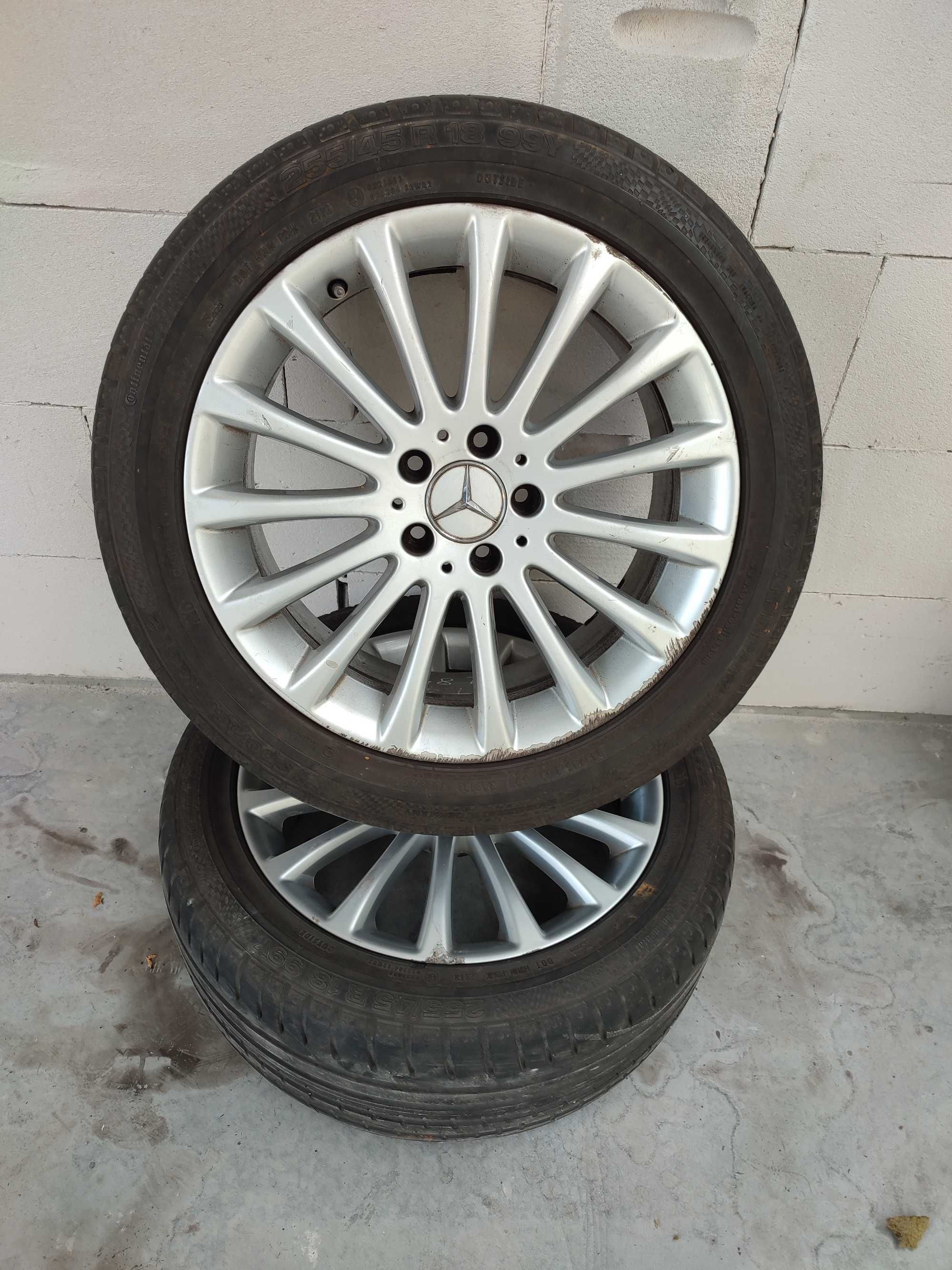 2 Koła alufelgi Mercedes z oponami Continental 18"