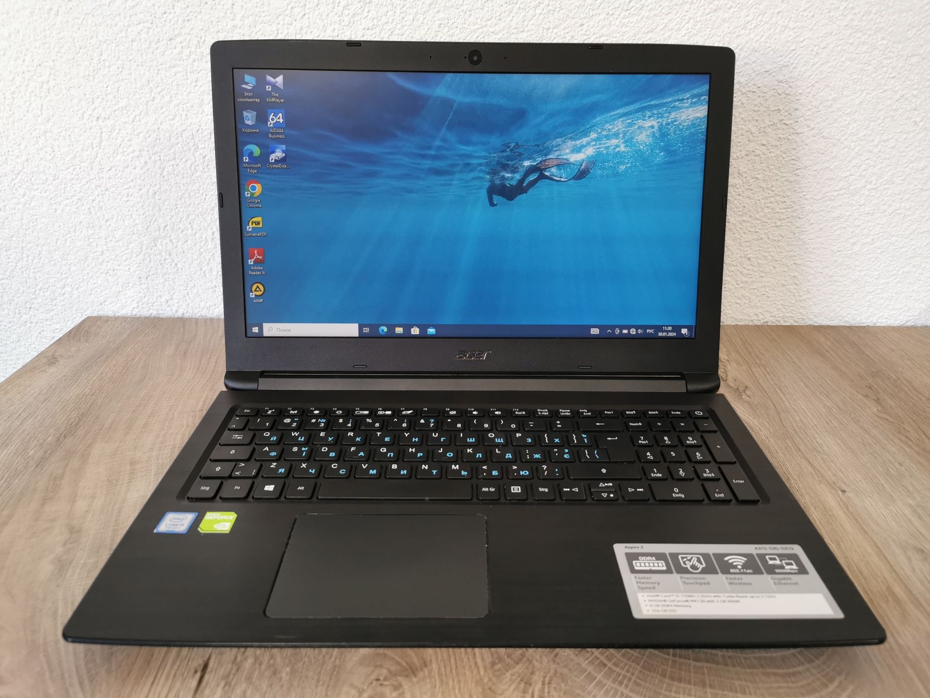 Acer aspire 3, Core i5 - 7200u, ram 8gb, ssd 240 gb, MX 130