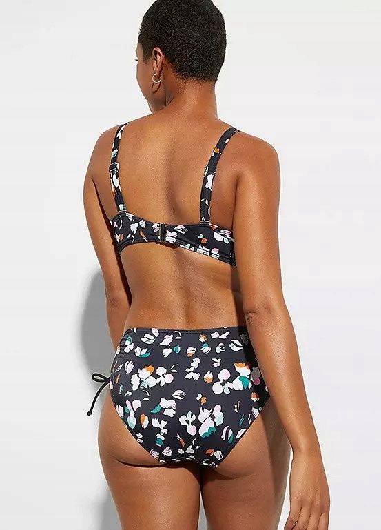 B.P.C. bikini czarne we wzory z wiązaniami r.44(85D)