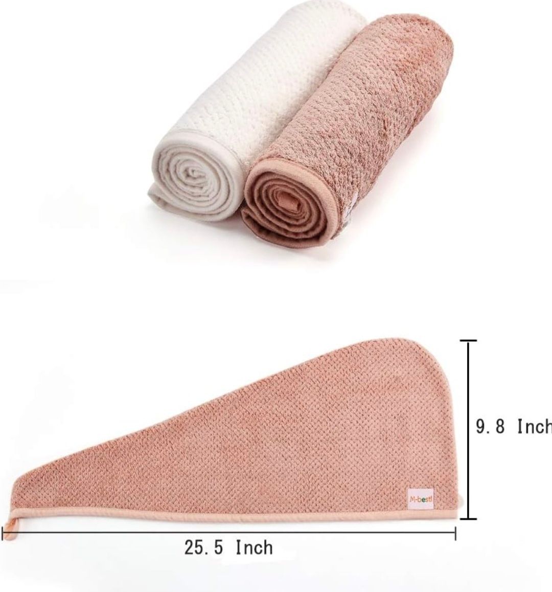 2-pak ręczników do włosów, turban z mikrofibry