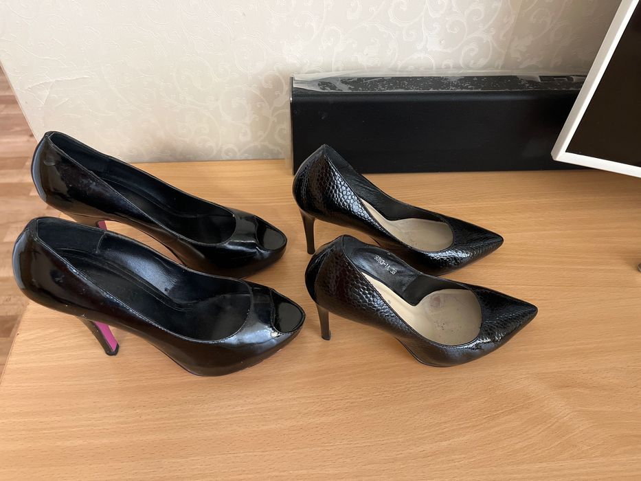 Туфли кожаные змея и лаковые Италия